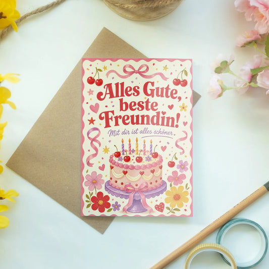 Fröhliche Geburtstagskarte mit Torte und Kerzen|p:2012487|h:9771a8ecb3ee45cb8b632fdf2cc9b8ed