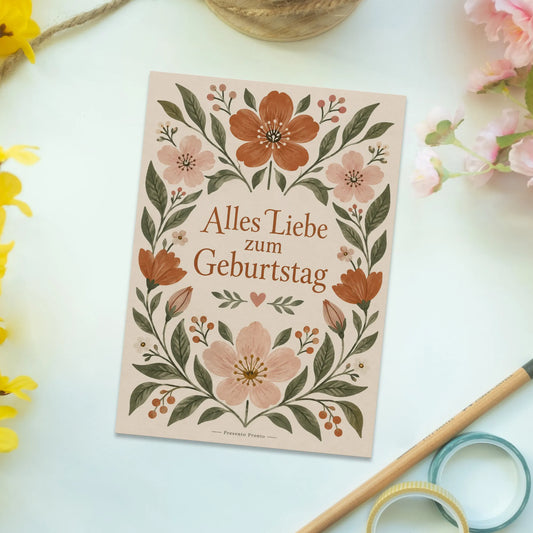 Elegante Grußkarte zum Geburtstag mit botanischen Elementen|p:2012624|h:853e44cc58116b465f5e94cb0858b7fa