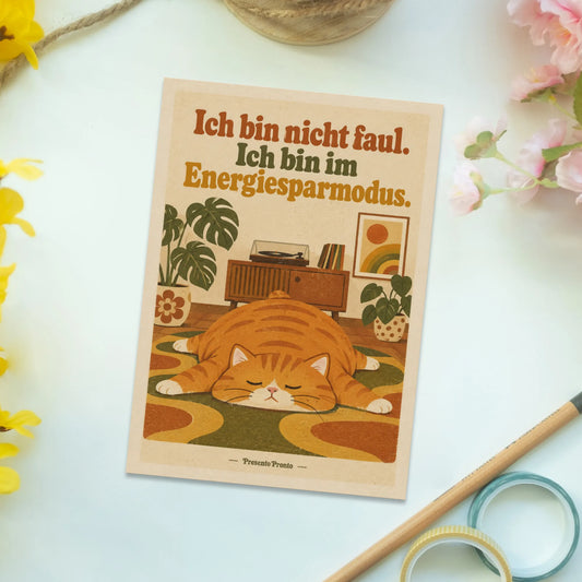 Lustige Postkarte für Katzenfreunde entspannte orange Katze|p:2012685|h:cac6bc2123f63ab9788bc91a67e83998