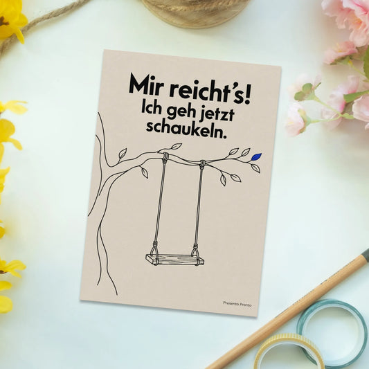 Lustige Postkarte zum Aufmuntern mit leerer Schaukel|p:2012686|h:39efadc46066afaab0209d03b48d3d5c