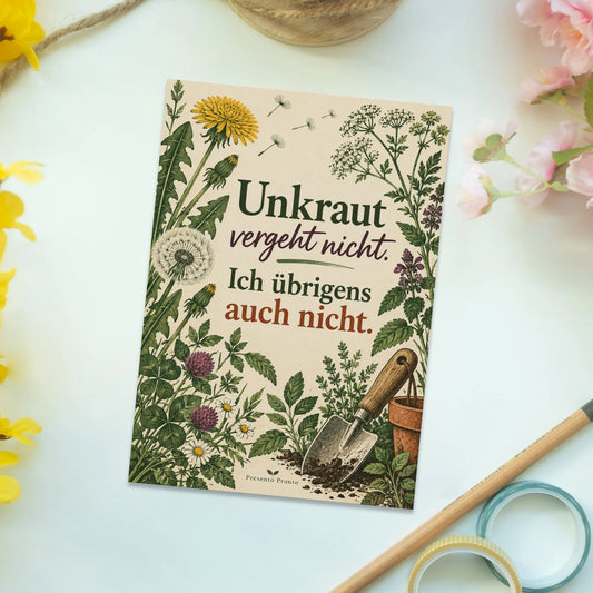 Lustige Geburtstagspostkarte mit Löwenzahn|p:2012690|h:143c2713f66b37aa22856bc80ace45f1
