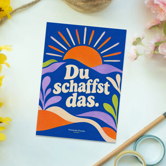 Aufmunternde Topseller Postkarte zum Mut machen mit Sonnenaufgang|p:2012983|h:d9fb6d3f0fe03d303260c41728746601