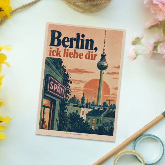 Lustige Postkarte Berlin mit Fernsehturm über Späti|p:2013171|h:30ea130cb98b52e26f12f2e3599b7962