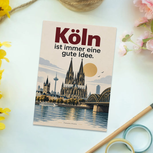 Elegante Postkarte Köln mit Kölner Dom und Rheinbrücke|p:2013250|h:bfbcf9e6ac292306a7fa686bbbaf9725