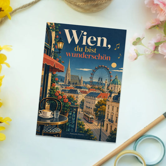 Herzliche Postkarte aus Österreich für Wien Fans mit Riesenrad|p:2013396|h:694fb5173eb644d9beeb71881b93b082