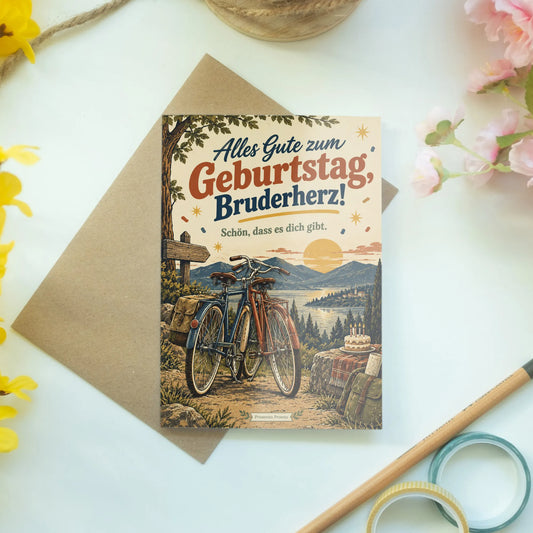 Herzliche Geburtstagskarte für den Bruder mit Vintage-Fahrrädern|p:2013583|h:2bf788d265b478037310b74e615baf10