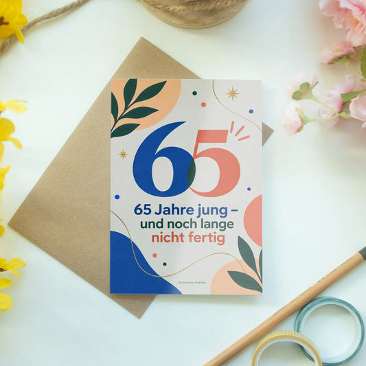 Lustige Geburtstagskarte zum 65. Geburtstag mit großer Zahl 65|p:2013741|h:702751e28d8a34c6a16aec8bfe29f0a3