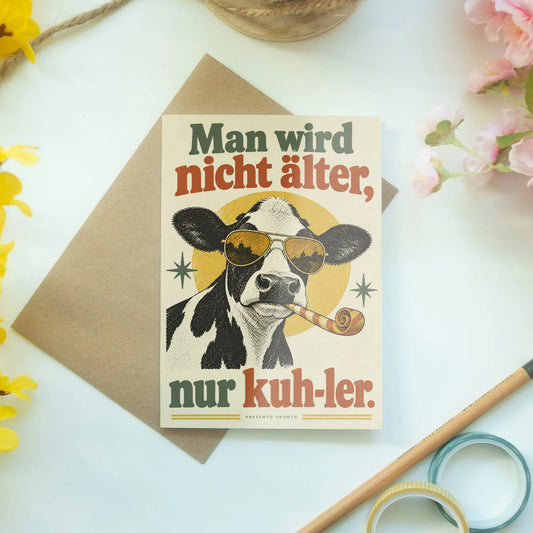 Lustige Geburtstagskarte mit Kuh in Fliegerbrille|p:2013775|h:ca521182980e0d9524f3755cc670a270