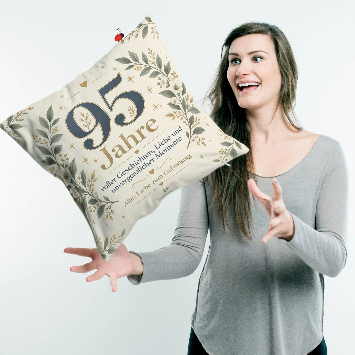 Elegantes Kissen zum 95. Geburtstag mit goldener 95|p:2014100|h:ead97a3515ad8ffffdc510c9db7ba32e