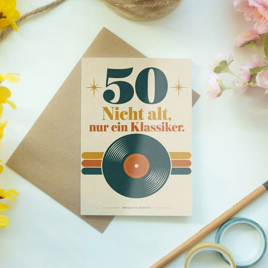 Lustige Geburtstagskarte zum 50. Geburtstag mit Schallplatte|p:2014114|h:ab0972481fbf020abdfccea51e33b2cd