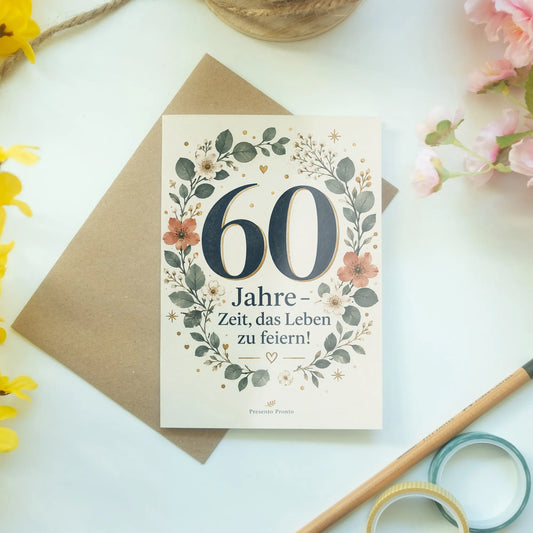 Elegante Geburtstagskarte zum 60. Geburtstag mit goldener 60|p:2014139|h:9a169be3f34a460986b80bbf68a4eca7