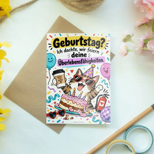 Lustige Geburtstagskarte für Frauen mit schiefem Kuchen|p:2014207|h:d12e29d19b86d5ba915d53602df081fd