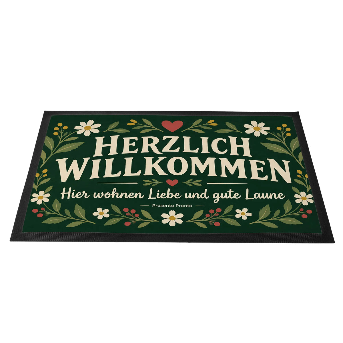 Herzliche Welcome Fußmatte für Gäste mit cremefarbener Schrift|p:2014674|h:d7bee7d59ddfda0bf3c8e20a00630faa