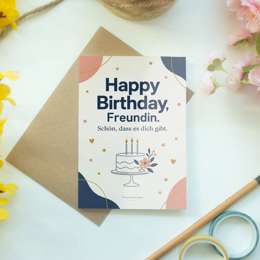Herzliche Geburtstagskarte für die Freundin mit Kuchen|p:2014716|h:d4a15f5b6a98f020a6b2a97ad249fe11