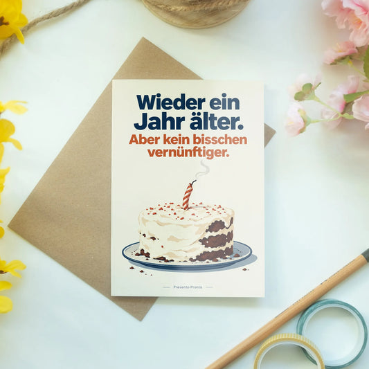 Lustige Geburtstagskarte für Männer mit müdem Kuchen|p:2015112|h:4f44c4e5d822caaeffdb56086586d370