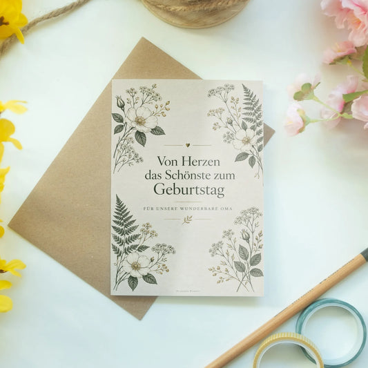 Elegante Geburtstagskarte für Oma mit Wiesenblumen|p:2015133|h:d12ed354a2eff2b0f35a3deea4527326