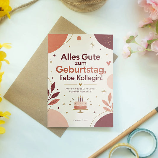 Elegante Geburtstagskarte für die Kollegin mit Kuchen|p:2015185|h:6d70fd1c06d33fb21fb29908a8e98582