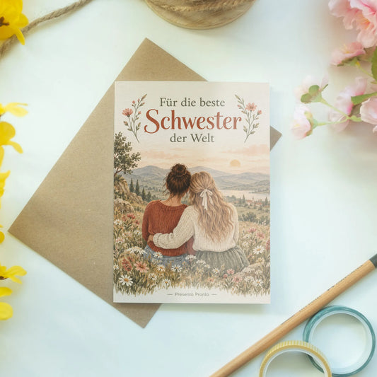 Liebevolle Geburtstagskarte für die Schwester mit Wildblumenwiese|p:2015190|h:b32ab484baa145ea9a2ed5e1dfcdcd47
