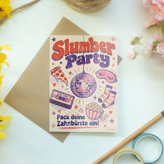 Coole Einladungskarten zur Übernachtungsparty mit Diskokugel|p:2015203|h:e18bfc2295de1e4275b6a8695eb177d3