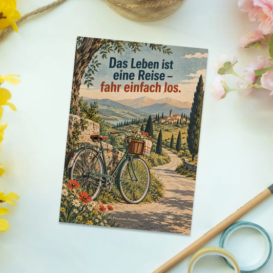 Inspirierende Postkarte mit Fahrrad für Radfahrer|p:2016602|h:165fb291bae9475cce72989031d94c76