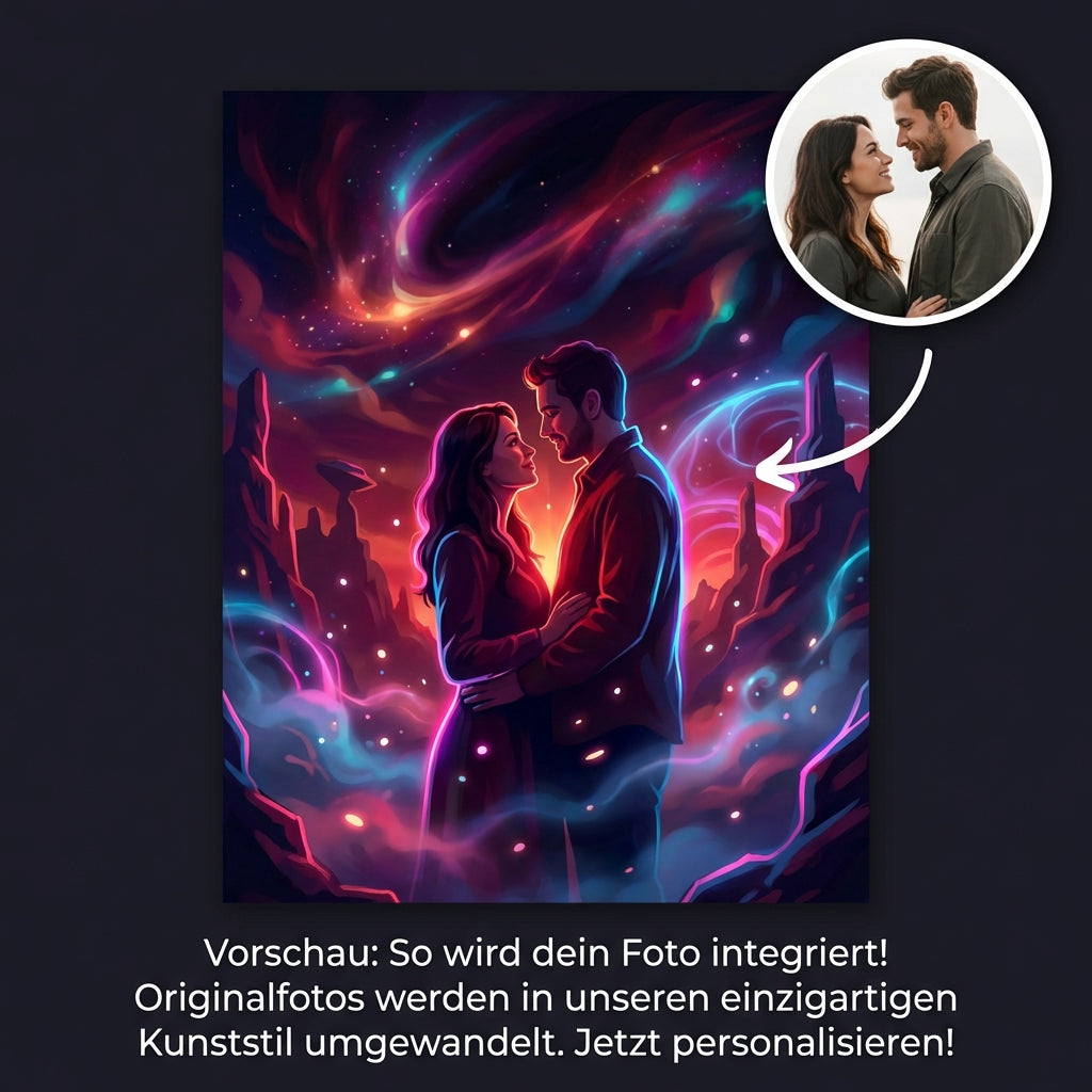 Personalisiertes Foto Poster Valentinstag & Liebe im Cinematic 80s Sci-Fi Love Stil|p:2007456|h:182eb0e5cf93cf2cfe0da63dacf31162