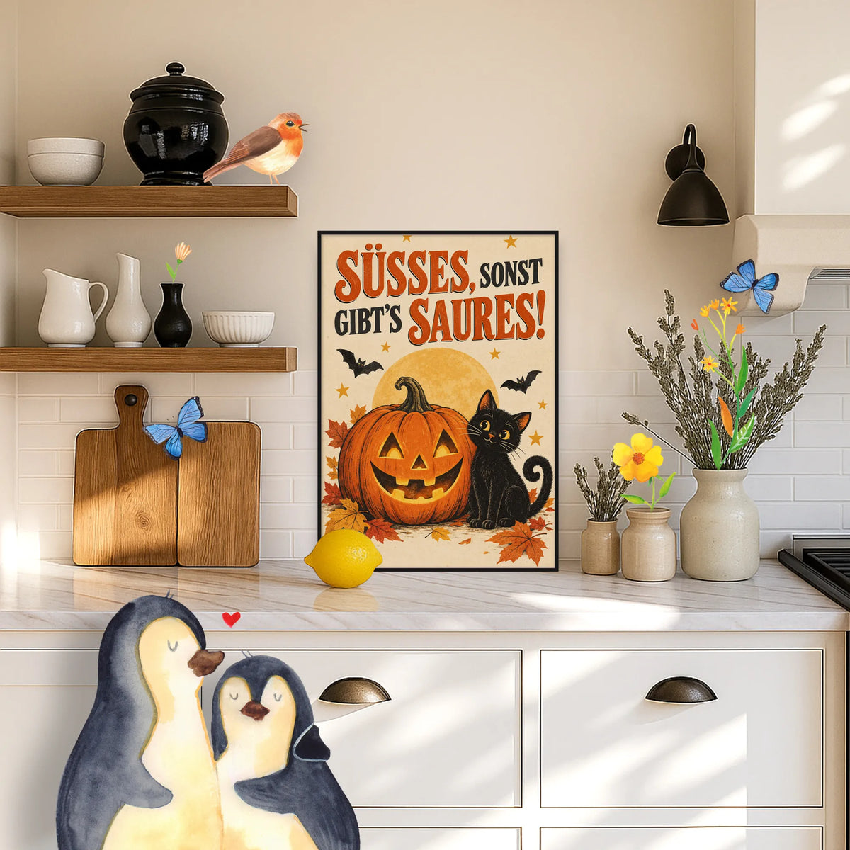 Lustiges Halloween Poster mit Kürbis|p:2012452|h:ac66ce39480a61215097ae3605126470
