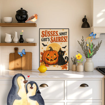 Lustiges Halloween Poster mit Kürbis|p:2012452|h:ac66ce39480a61215097ae3605126470