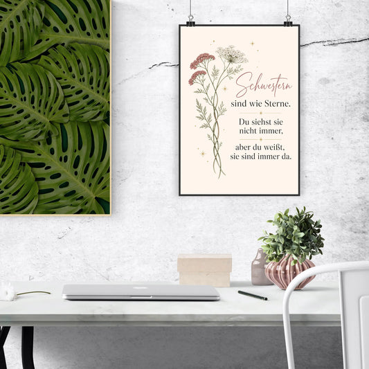 Schönes Blumenposter fürs Wohnzimmer mit Blütenranken|p:2012474|h:171b9f305df1f264c205d6e1e27644ad
