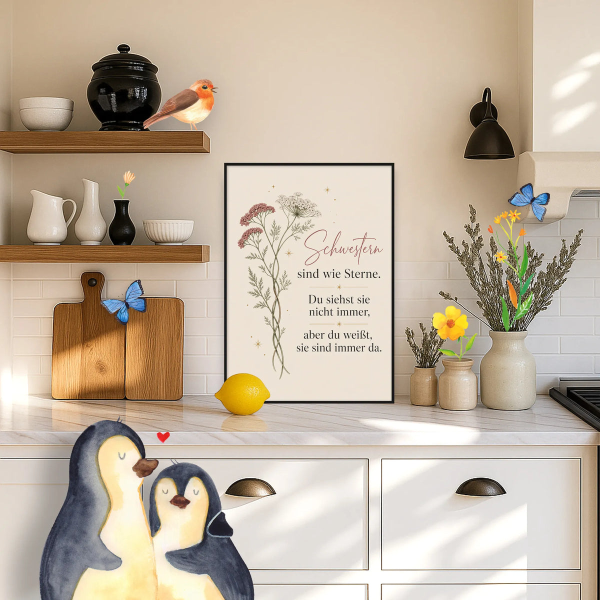 Schönes Blumenposter fürs Wohnzimmer mit Blütenranken|p:2012474|h:1d2cf87f2999968ba82d1e1a1e44ab4b