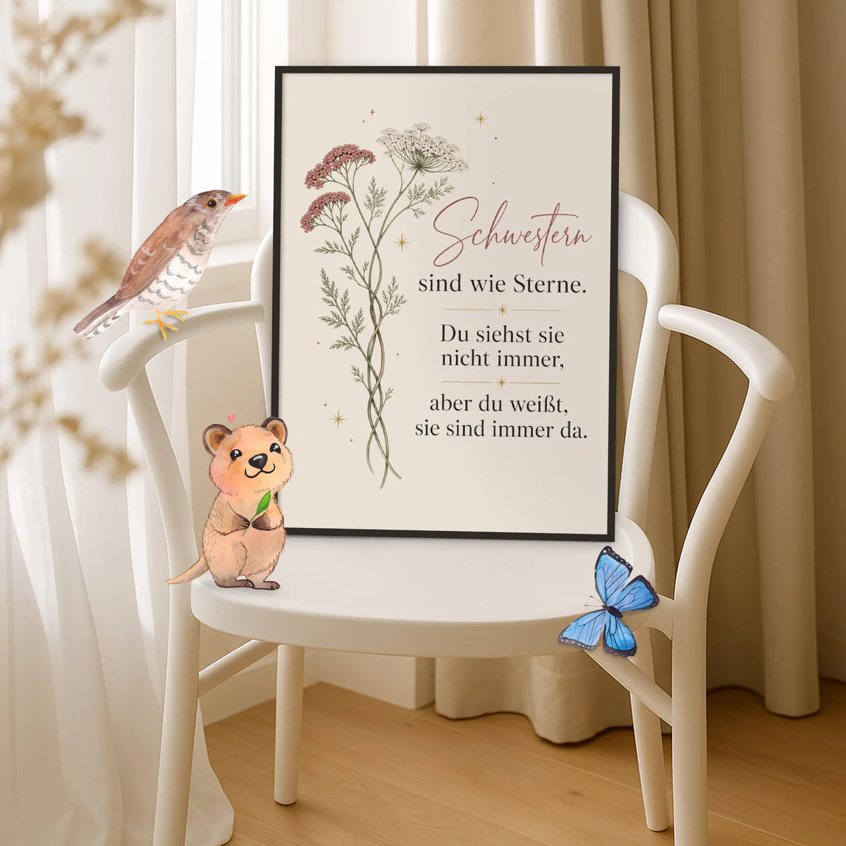Schönes Blumenposter fürs Wohnzimmer mit Blütenranken|p:2012474|h:11c432c4b6d929a85db2894f65658445