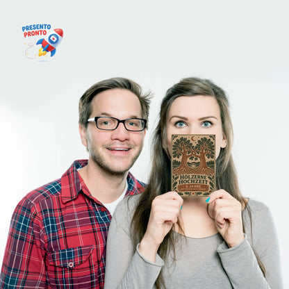 Romantische Postkarte zur Hölzernen Hochzeit mit Eichenbäumen|p:2012490|h:e34e6c4ec14dc2bbb9ff995836993ae5