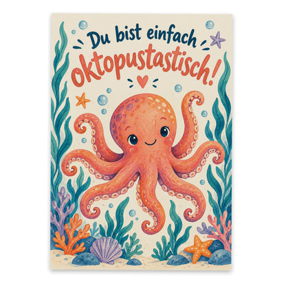 Lustige Oktopus Postkarte für Freunde mit Umarmung|p:2012493|h:80b644ac8df509c8e3f1f00d9c2c5388