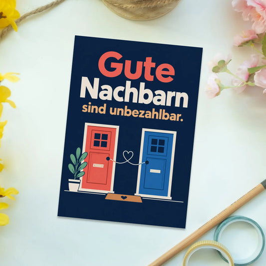 Herzliche Postkarte für gute Nachbarn mit Herz|p:2012498|h:686fb2b880e1367d1aaf221d31ae28ba