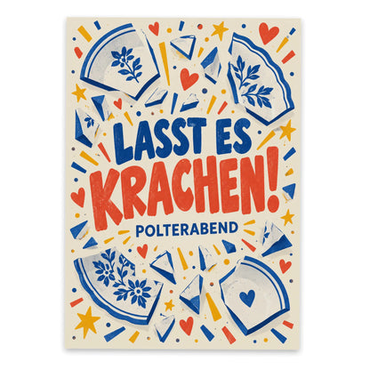 Lustige Postkarte zum Polterabend mit Scherben|p:2012502|h:912e2d68b1b4d4f933b40449334582fc