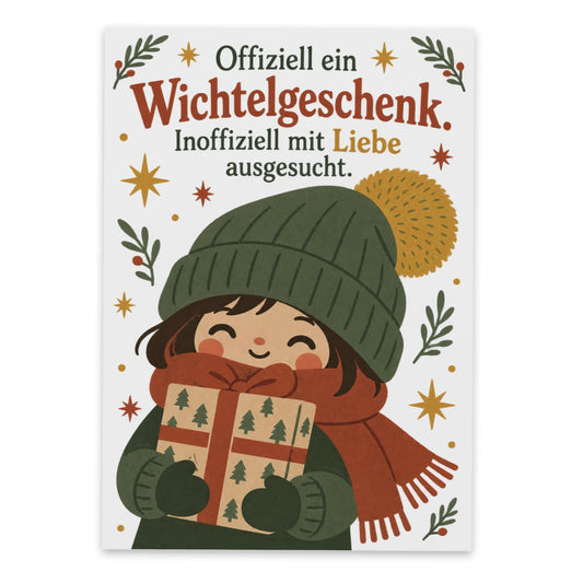 Lustige Postkarte zu Weihnachten für Wichtelgeschenk|p:2012514|h:8944e2af0b7ed649c1273a0e8b57ec45