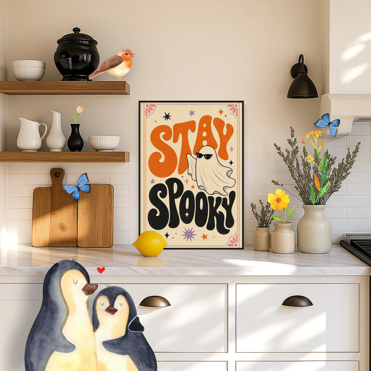 Cooles Halloween Poster mit Geist und Sonnenbrille|p:2012517|h:1678b7f41d3809c52795852340a9e279