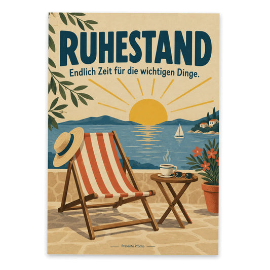 Herzliche Postkarte zum Ruhestand mit Liegestuhl|p:2012534|h:ab43b1bd07013d8ca7947bf36f10005e