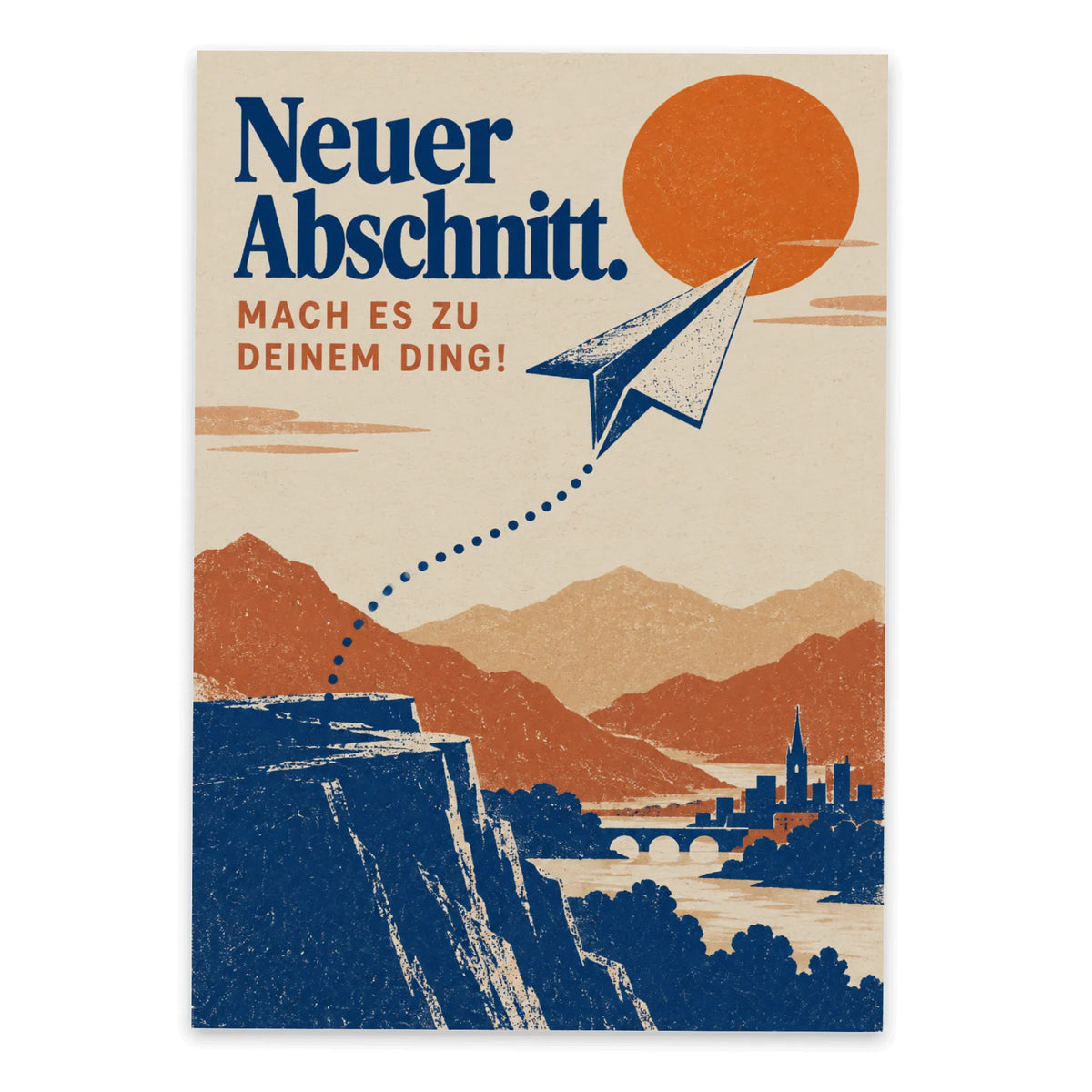 Motivierende Postkarte zum Neustart mit Papierflieger|p:2012538|h:6c7227d57016c9935c293af2143e593b