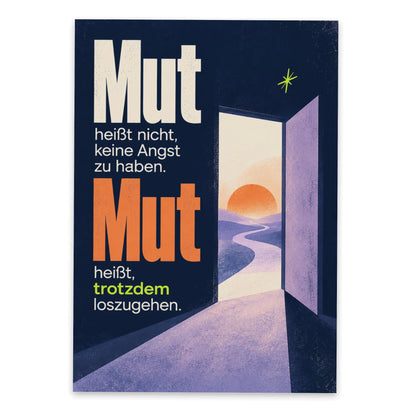 Aufmunternde Mutmach Postkarte für Neuanfang mit offener Tür|p:2012544|h:c952ef56bf35c211f1978a5636497b13
