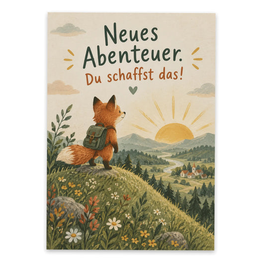Mutmachende Postkarte zum Neuanfang mit Fuchs|p:2012545|h:2df71e01fd6cf2591637a5ba10b0f6c7