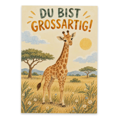Süße Kompliment Postkarte mit Giraffe|p:2012547|h:7c8f13425aee327b195bb065e70d9d74