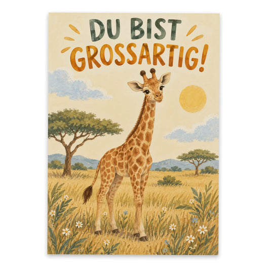 Süße Kompliment Postkarte mit Giraffe|p:2012547|h:7c8f13425aee327b195bb065e70d9d74