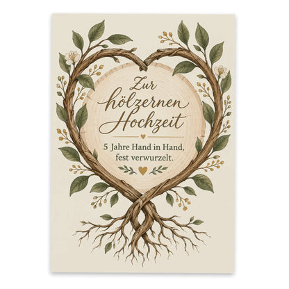 Herzliche Postkarte zur hölzernen Hochzeit|p:2012551|h:cab4c99609aba44bf7442e3d3ee918f9