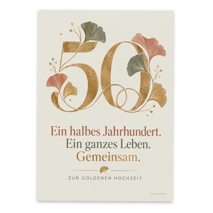Elegante Postkarte zur Goldenen Hochzeit mit Zahl 50|p:2012554|h:5275f9a4daa94f726a9a943caeb83245