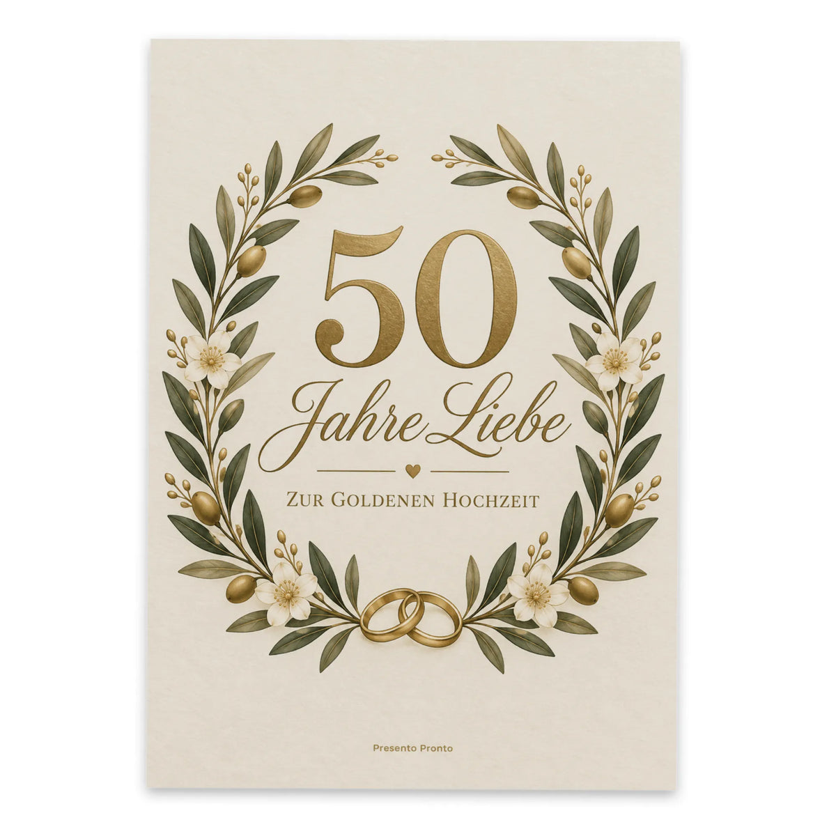 Elegante Postkarte zur Goldenen Hochzeit mit Eheringen|p:2012555|h:289a825dd4ec04d6c57a49646ed32693