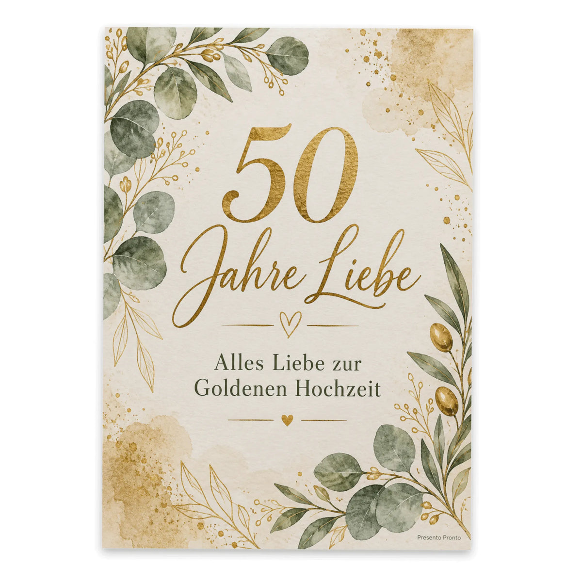 Elegante Postkarte zur Goldenen Hochzeit mit Eukalyptus|p:2012556|h:ae238b8e1b7751dfdd3706b647eef1f4