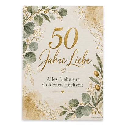 Elegante Postkarte zur Goldenen Hochzeit mit Eukalyptus|p:2012556|h:ae238b8e1b7751dfdd3706b647eef1f4