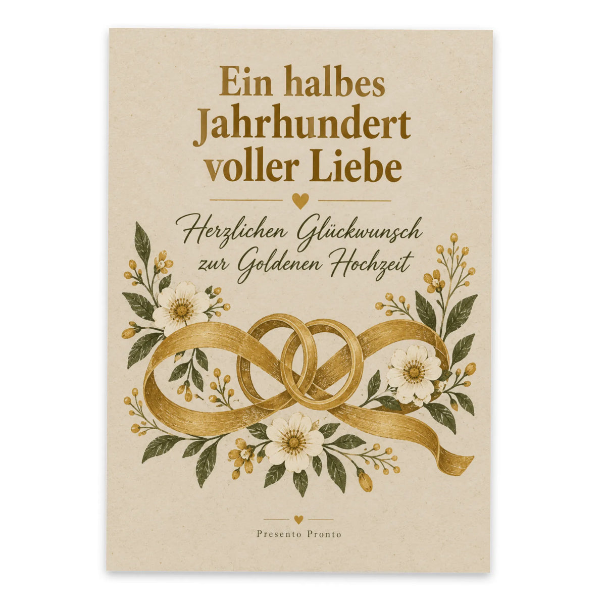 Herzliche Postkarte zur Goldenen Hochzeit mit goldenen Ringen|p:2012559|h:d6d9e461b3470bba3c818f7db1683f32