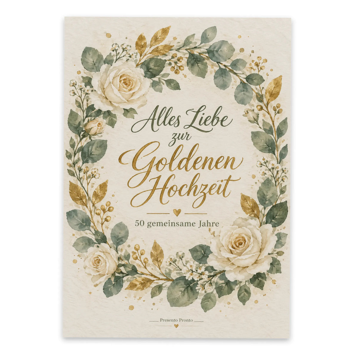 Elegante Postkarte zur Goldenen Hochzeit mit Aquarellkranz|p:2012562|h:ad09f063aea1997b4ca0c6c2694d2be1