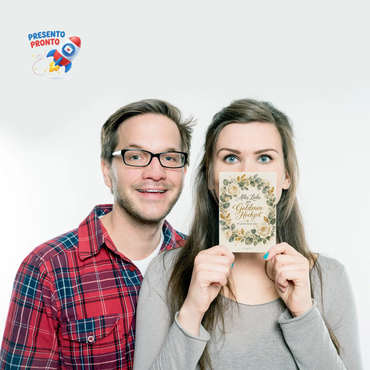 Elegante Postkarte zur Goldenen Hochzeit mit Aquarellkranz|p:2012562|h:a36ae4547ed42d413b5137f06846ec40